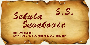 Sekula Šuvaković vizit kartica